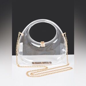 Clear Acrylic Top Handle Box Clutch